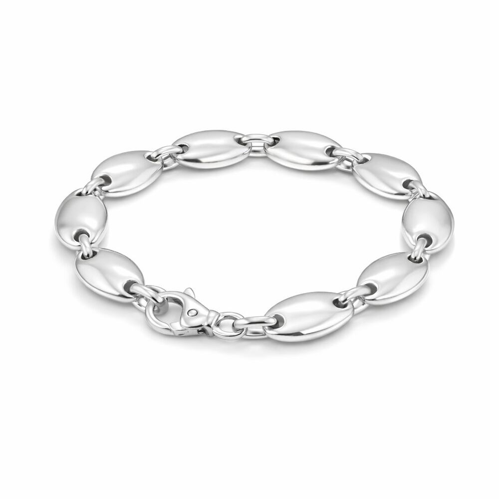 Tiffany & Co. Pebble Link Oval Bracelet Sterling Silver Italy Vintage W/ Pouch